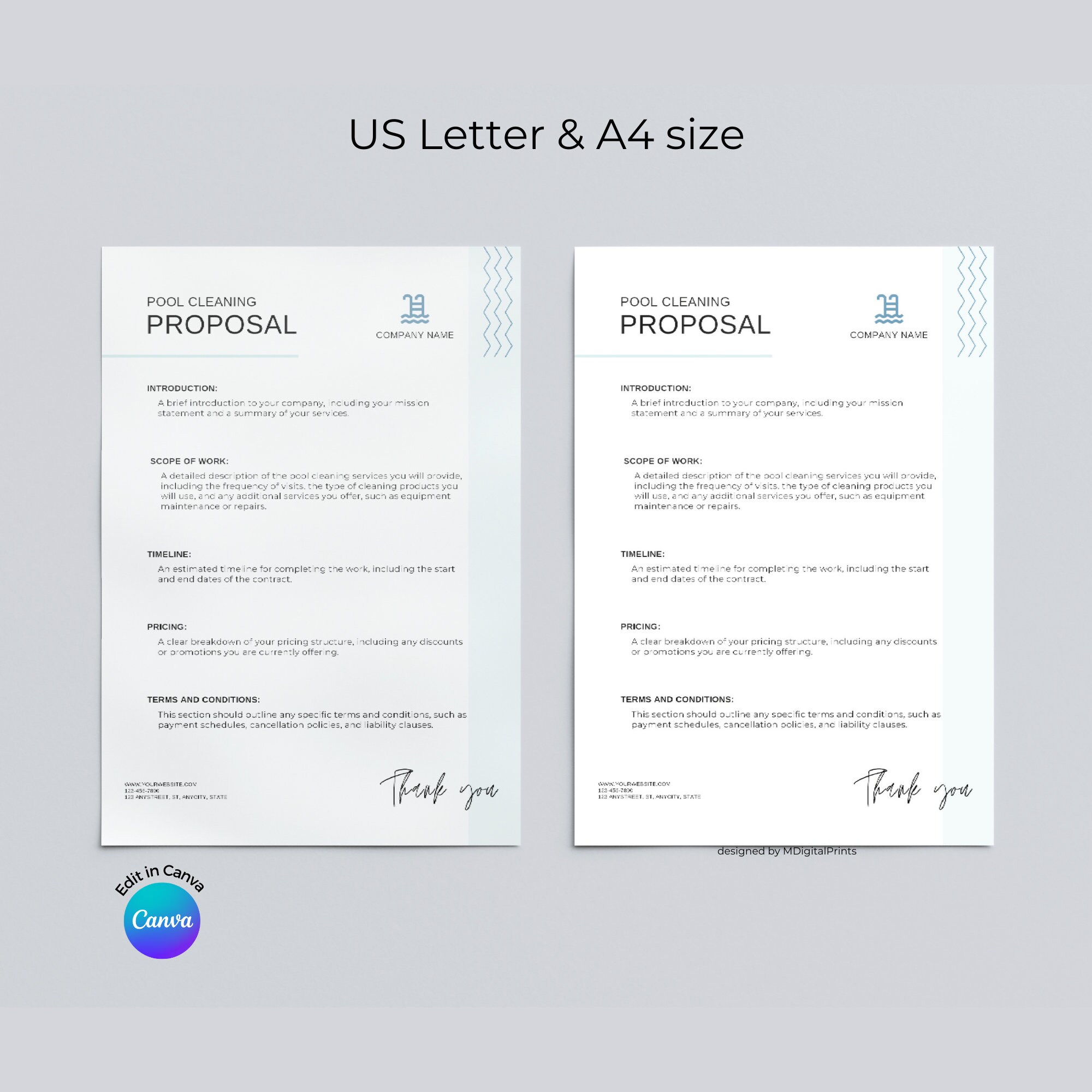 Pool Preposal Pool Cleaning Proposal Document Template, Pool Services Proposal Canva ...