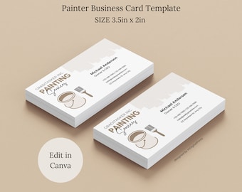 Painter Business Card Canva Template, Painting Services Editable Business Card, Painter Service Instant Download DIY Business Card