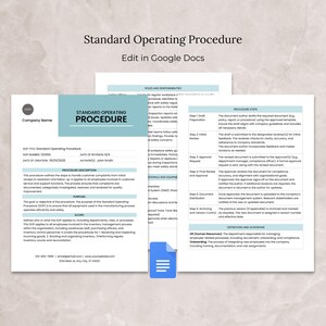 Könnte beinhalten: Eine Vorlage für ein Standardarbeitsverfahren mit weißem Hintergrund und blauem Text. Das Dokument beschreibt die Schritte zur Bearbeitung von Kundenbeschwerden, vom ersten Eingang bis zur Lösung und Nachverfolgung. Es gilt für alle Mitarbeiter, die in den Bereichen Kundenservice und Support tätig sind. Der Prozess stellt sicher, dass Beschwerden dokumentiert, kategorisiert, untersucht, gelöst und auf Qualitätsverbesserungen überprüft werden.