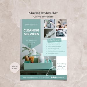Cleaning Business Flyer Canva Template, Cleaning Services Flyer, Home Cleaning Service Business Flyer Template, Housekeeping Template