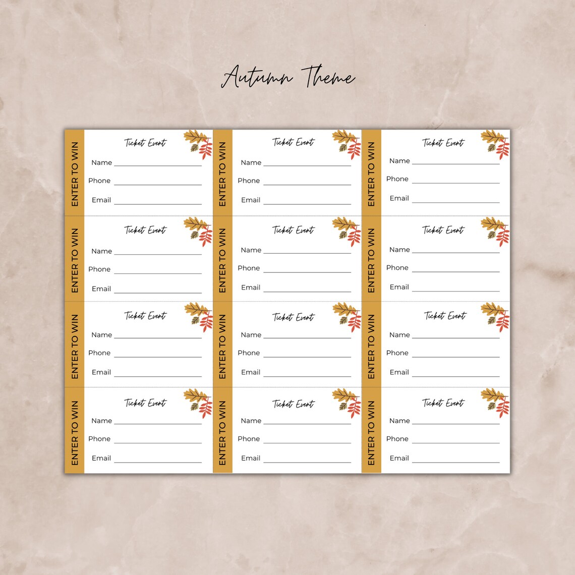 Editable Raffle Tickets Canva Template, Enter to Win Tickets ...