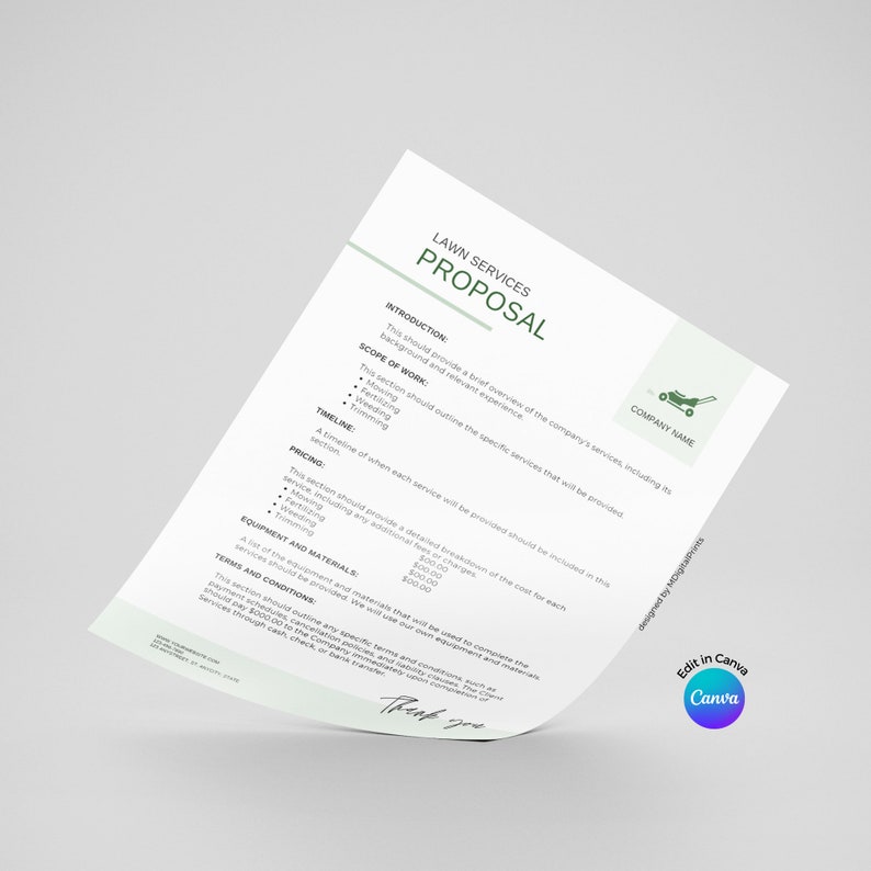 Lawn Services Proposal Document Template