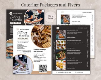Caterer-Services-Business-Vorlagen für Canva, Canva, anpassbare Caterer-Services-Business-Vorlagen, Event-Catering-Business-Vorlagen, Canva