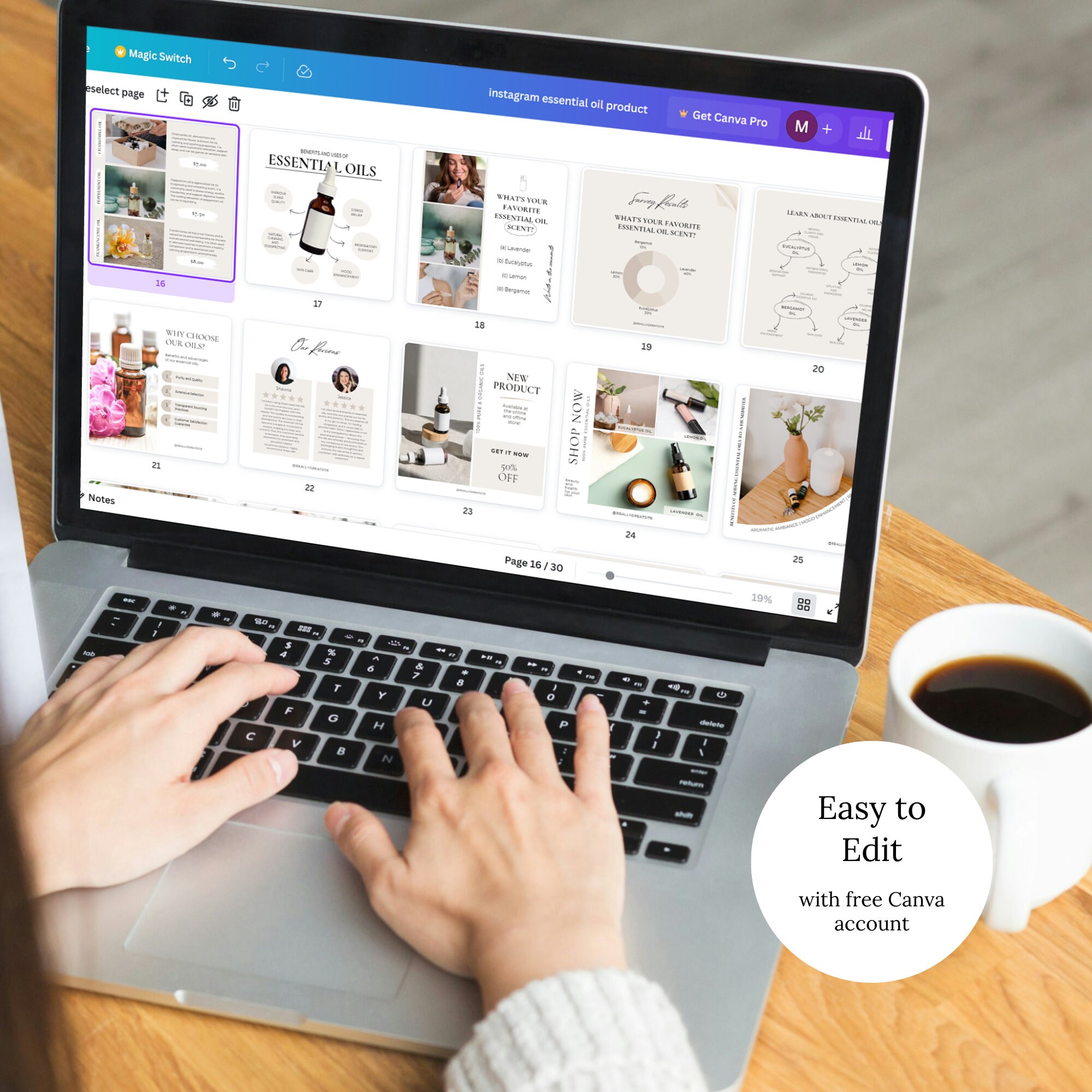 Design Essentials Instagram Essential Oils Instagram Posts Canva Template, Editable Essential Oil ...