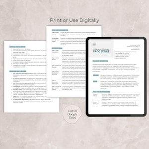 Standard Operating Procedure Template Docs, Editable SOP Document ...