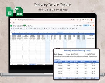 Delivery Driver Tracker For Multiple Companies Google Sheets Excel Uber Eats Spreadsheet Instacart Mileage Amazon Flex Walmart Spark GrubHub