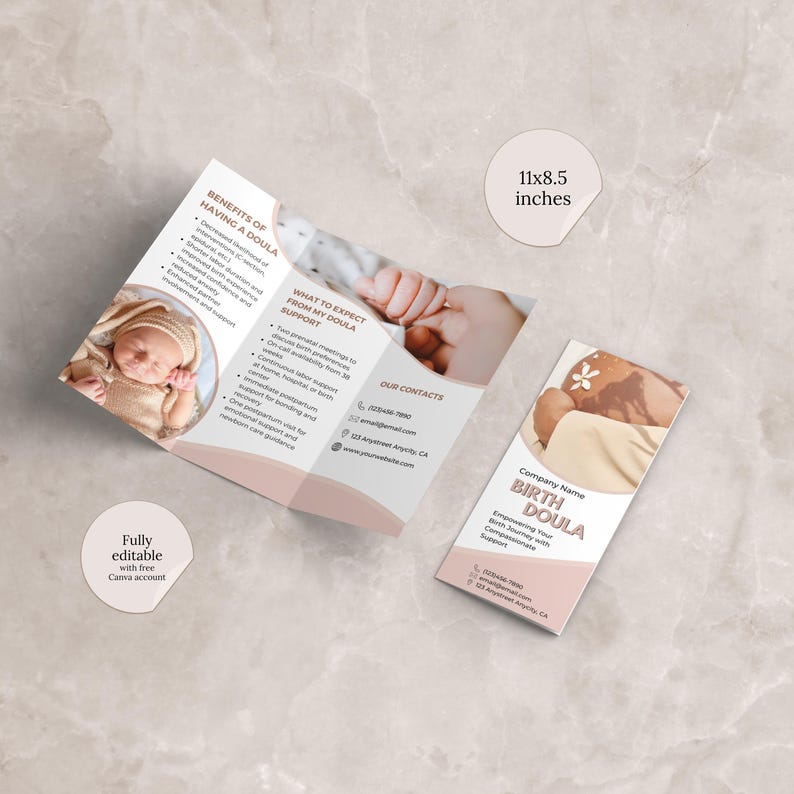 birth doula bundle templates Canva, Doula Business Card, Midwife templates, midwife business card, doula brochure, midwife brochure, midwife business templates, birth doula business templates, doula flyer, midwife flyer