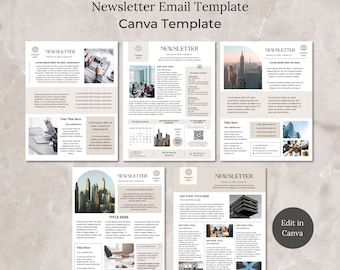 Newsletter Email Template Canva, Editable Business Newsletter Template, Email Marketing Bundle, Newsletter Small Business Company Newsletter