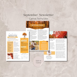 September HOA Newsletter Canva Template Editable September Month Newsletter Fall Community Newsletter School Classroom Neighborhood News