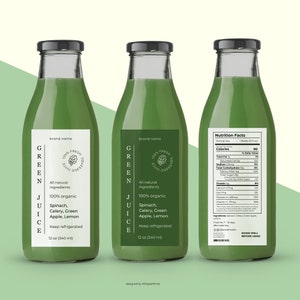 Editable Juice Labels Template Canva, Orange Juice Bottle Label, Nutrition Facts Template, Customizable Beverage Drink Labels, Juice Tags
