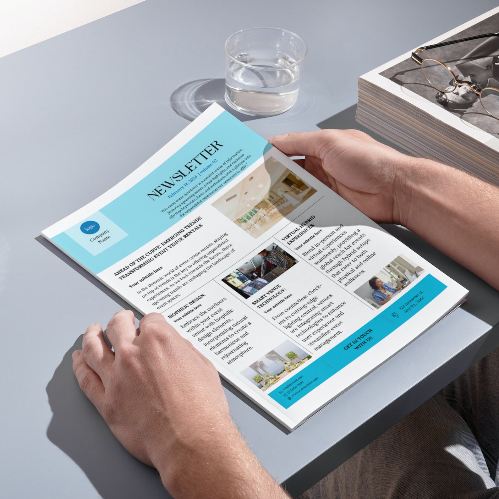 Event Venue Newsletter Template Canva, Editable Venue Rental Business ...