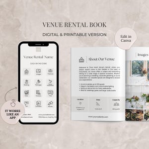 Venue Rental Guide Book Canva Template, Editable Digital Venue Rental Book Template, Wedding Venue Rental Magazine, Event Venue Rental Flyer