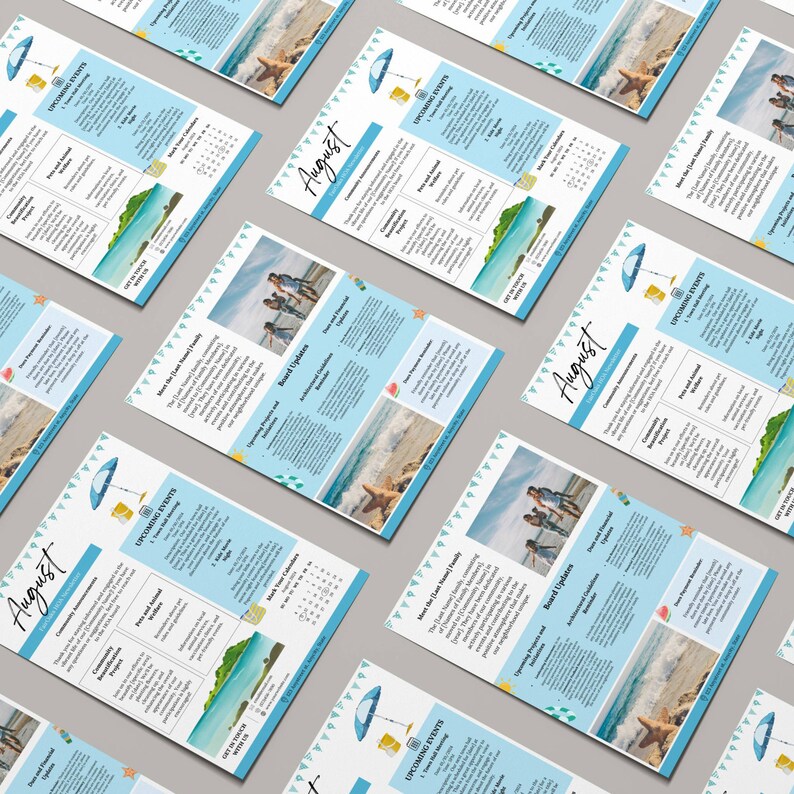 August Newsletter Examples August Newsletter 2026 Canva Template Editable August HOA Newsletter ...