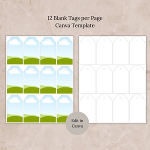 Blank Gift Tags Canva Template, Editable Blank Hang Tag Mockup, Hang Tags Custom pdf, Canva Frame Template, diy Clothing Printable Tag Canva