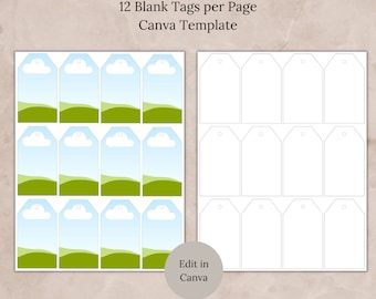 Blank Gift Tags Canva Template, Editable Blank Hang Tag Mockup, Hang Tags Custom pdf, Canva Frame Template, diy Clothing Printable Tag Canva