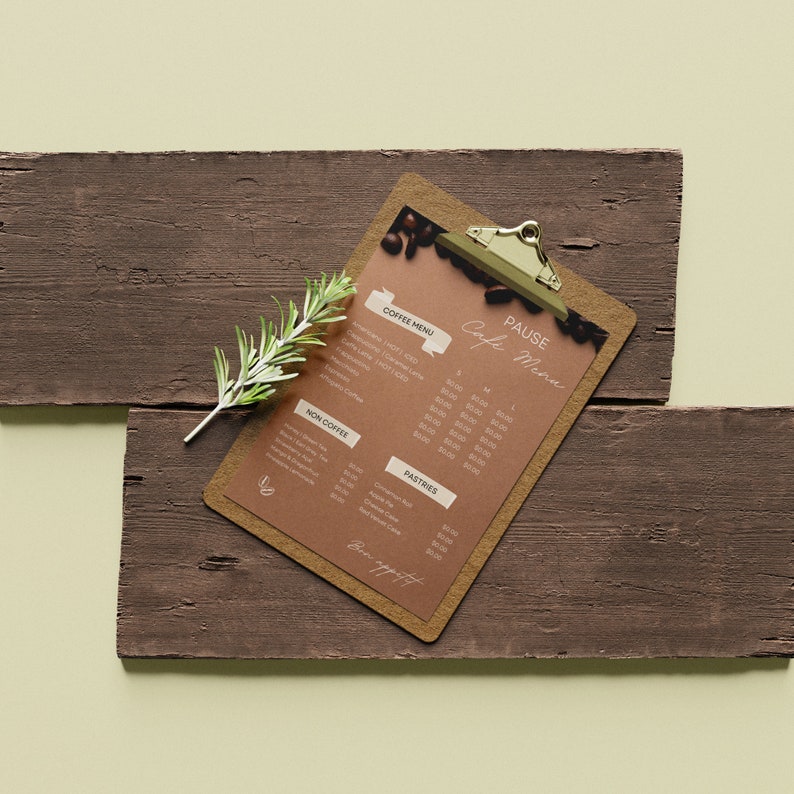 Cafe Menu Canva Template Minimalist Coffee Shop Menu Editable Etsy