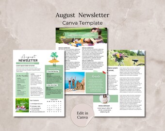 August 2026 Newsletter Canva Template Editable August HOA Newsletter  Summer Community Newsletter School Classroom Neighborhood Newsletter