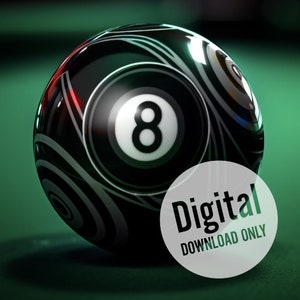 Abstract Game Room Decor: Geometric Pool Ball Printable Wall Art, Digital Download Only!