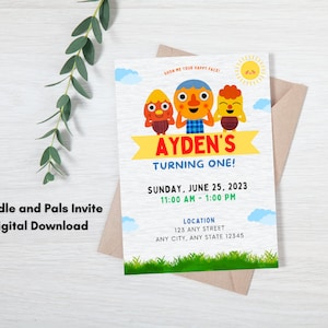 Noodle and Pals Digital Invitation