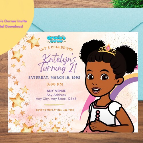 Editable Gracie's Corner Birthday Party Digital Etsy