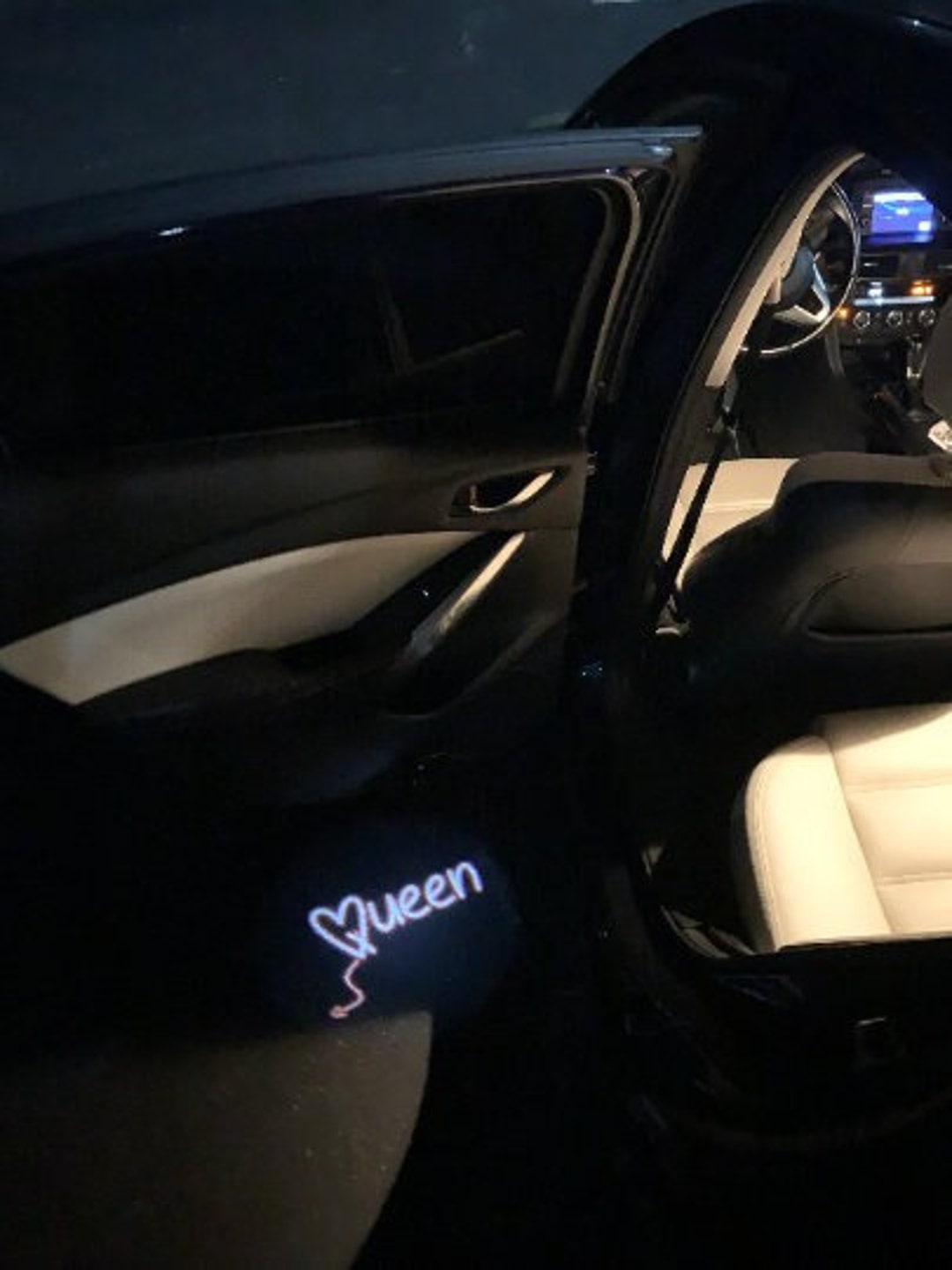 Queen Car Door Neon Light Accessory Girl Boss Cosmetic Car Accessories Puddle Lights Etsy