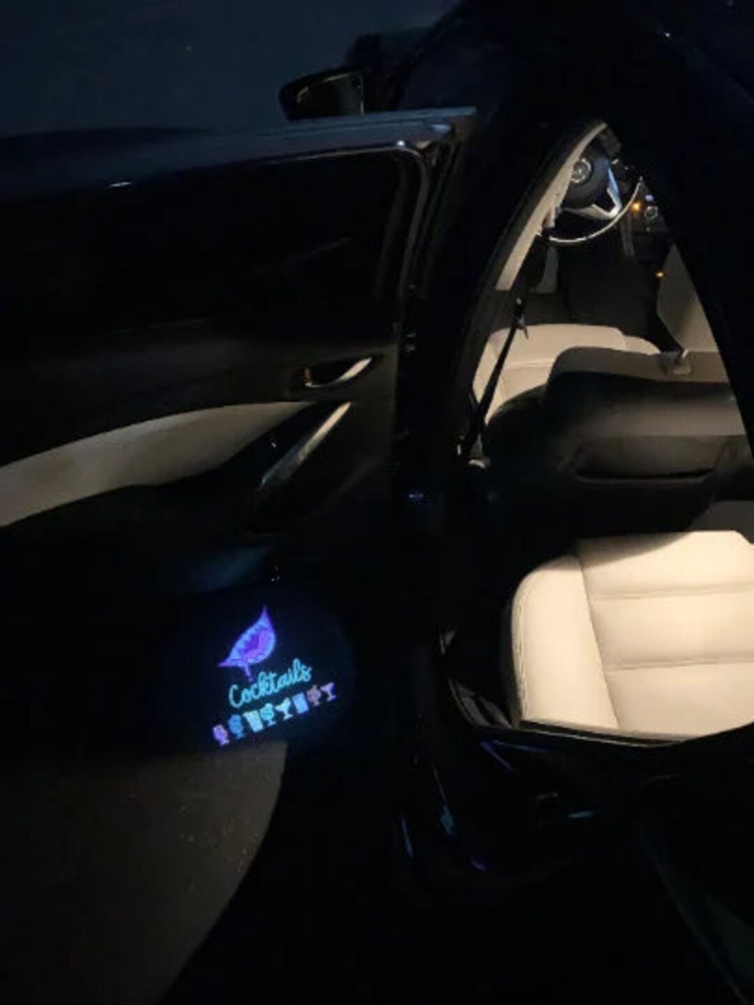 Cocktails Car Door Neon Light Accessory Puddle Lights Miami Vibes Etsy