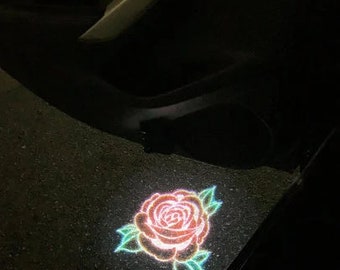 Beautiful Neon Rose Car Door Light Accessory | Puddle Door Light |Gift | Cosmetic | Puddle Light Car accessories