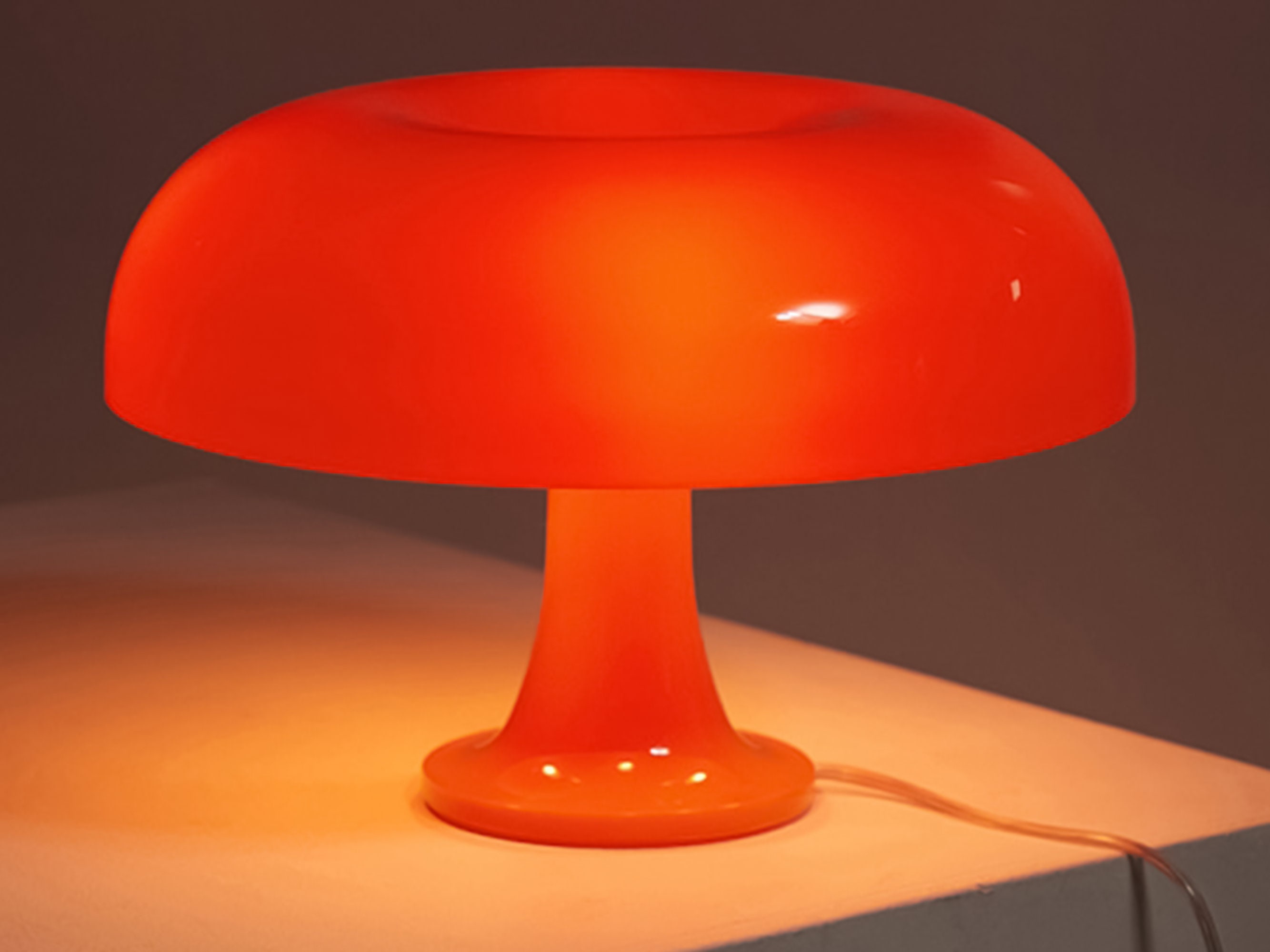 Orange Retro Mushroom Lamp, Italian Minimalist Design Table Lamp