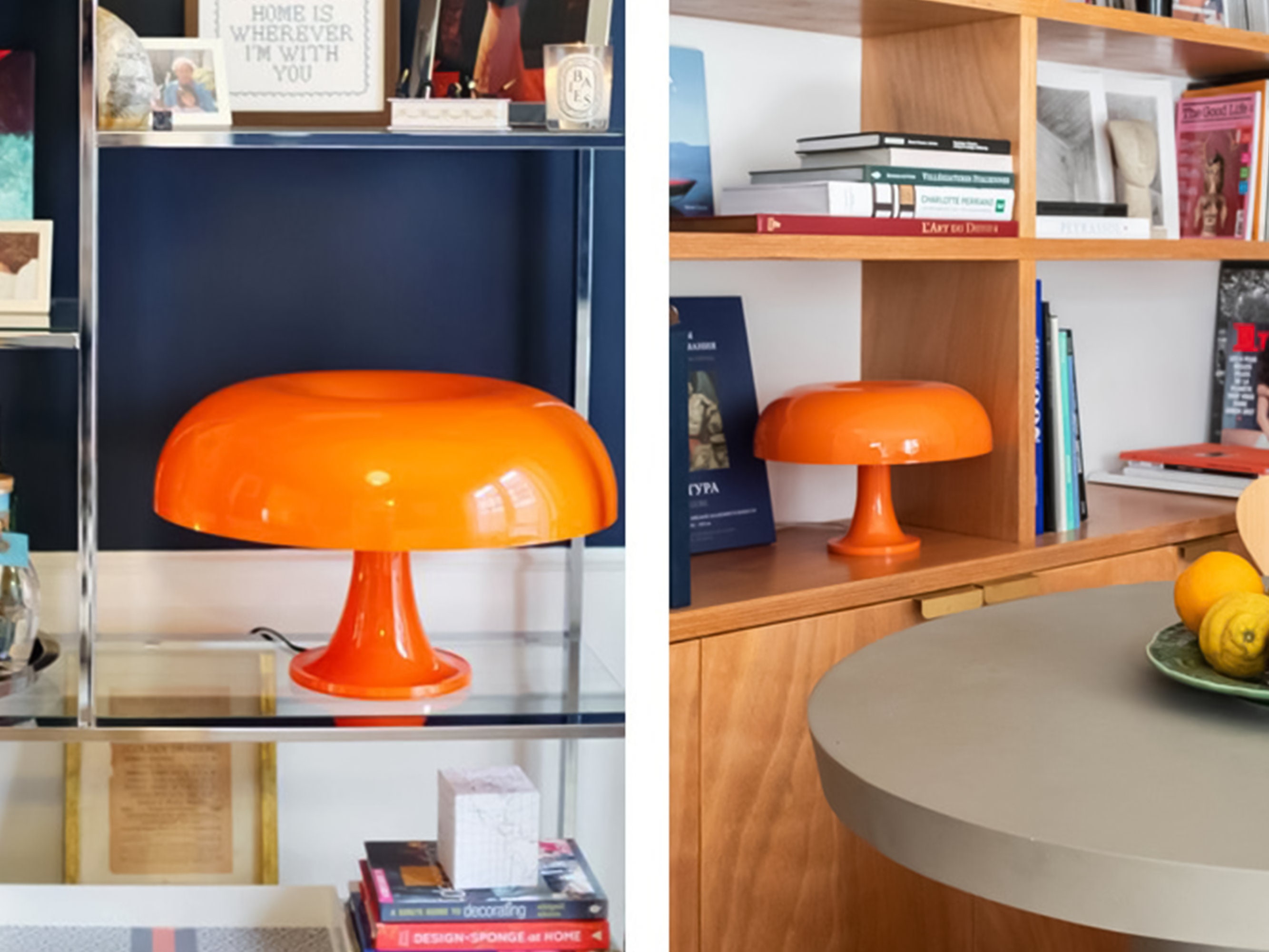 Orange Retro Mushroom Lamp, Italian Minimalist Design Table Lamp