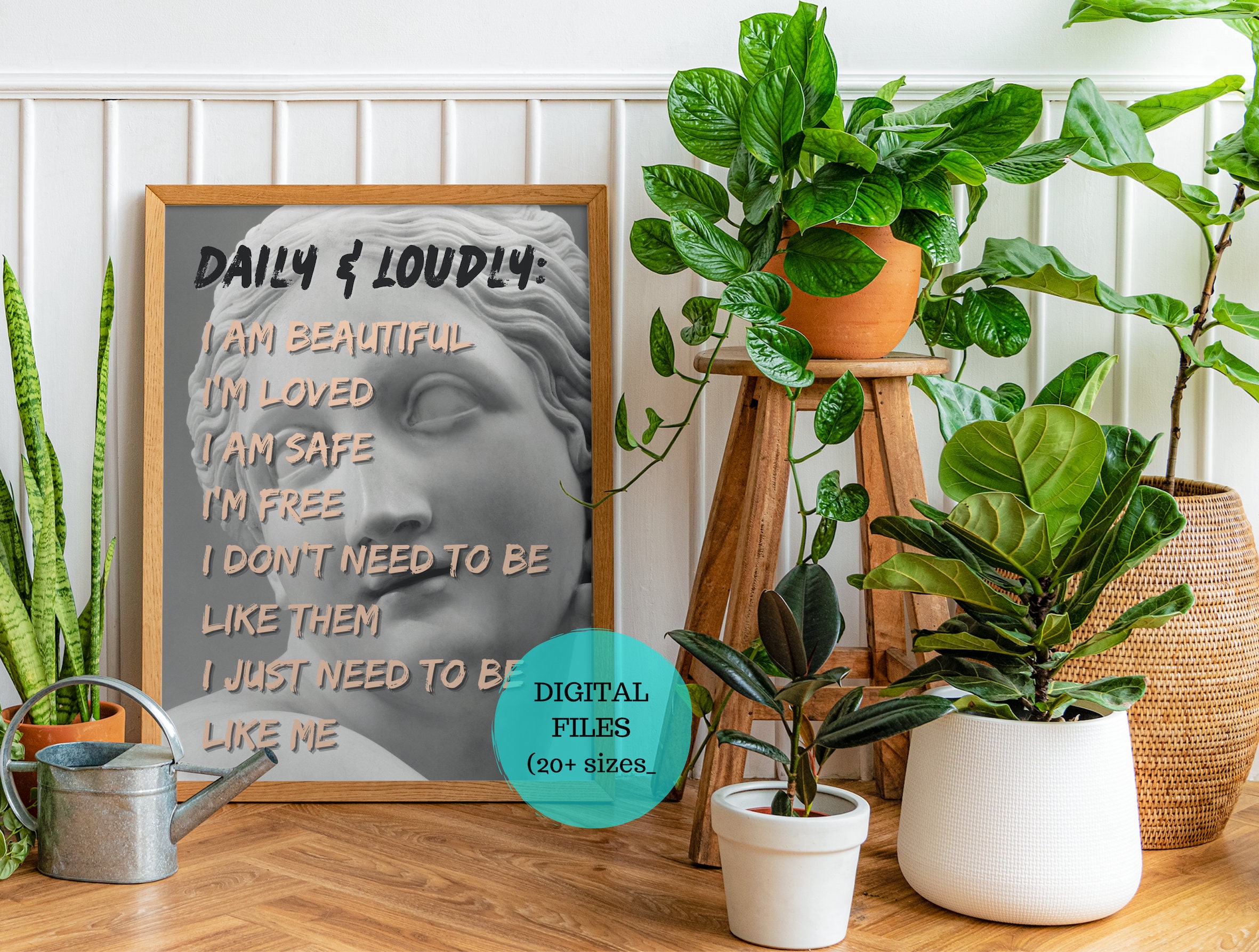 I Am Positive Affirmation Wall Art Manifestation Growth Etsy Canada