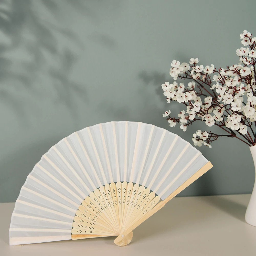 Personalized Silk Fans BULK, Wedding Favors Silk Fans, Bridal Shower