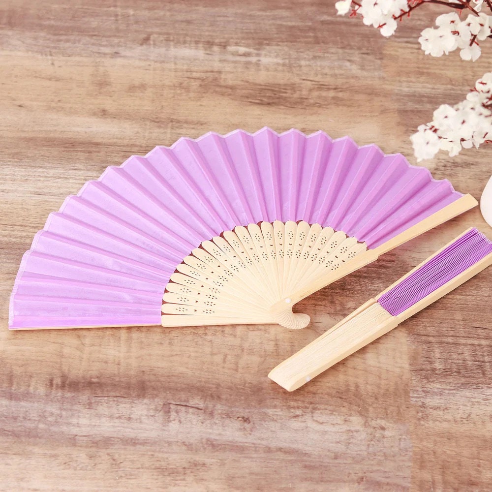 Personalized Silk Fans BULK, Wedding Favors Silk Fans, Bridal Shower