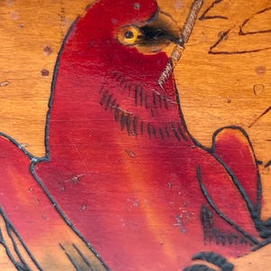 Cute Vintage Trinket Jewelry Box Handpainted Bird Decoration