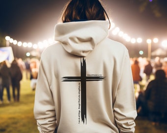 I can do all things through Christ, Philippians 4:13 Sweatshirt, Inspirational Hoodie, Religious Sweatshirt, Unisex Faith Jacket, Gildan