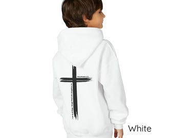 I can do all things through Christ, Philippians 4:13 Youth Hoodie, Christian Bible Verse Sweatshirt, Religious Kids Hoodie, Faith Apparel