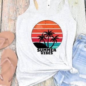 Summer Vibes | Light Weight | Women&#39;s Tri-Blend Racerback Tank