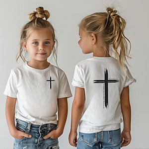Posso fare ogni cosa in Cristo / Filippesi 4:13 / Logo nero / Maglietta a maniche corte per ragazzi