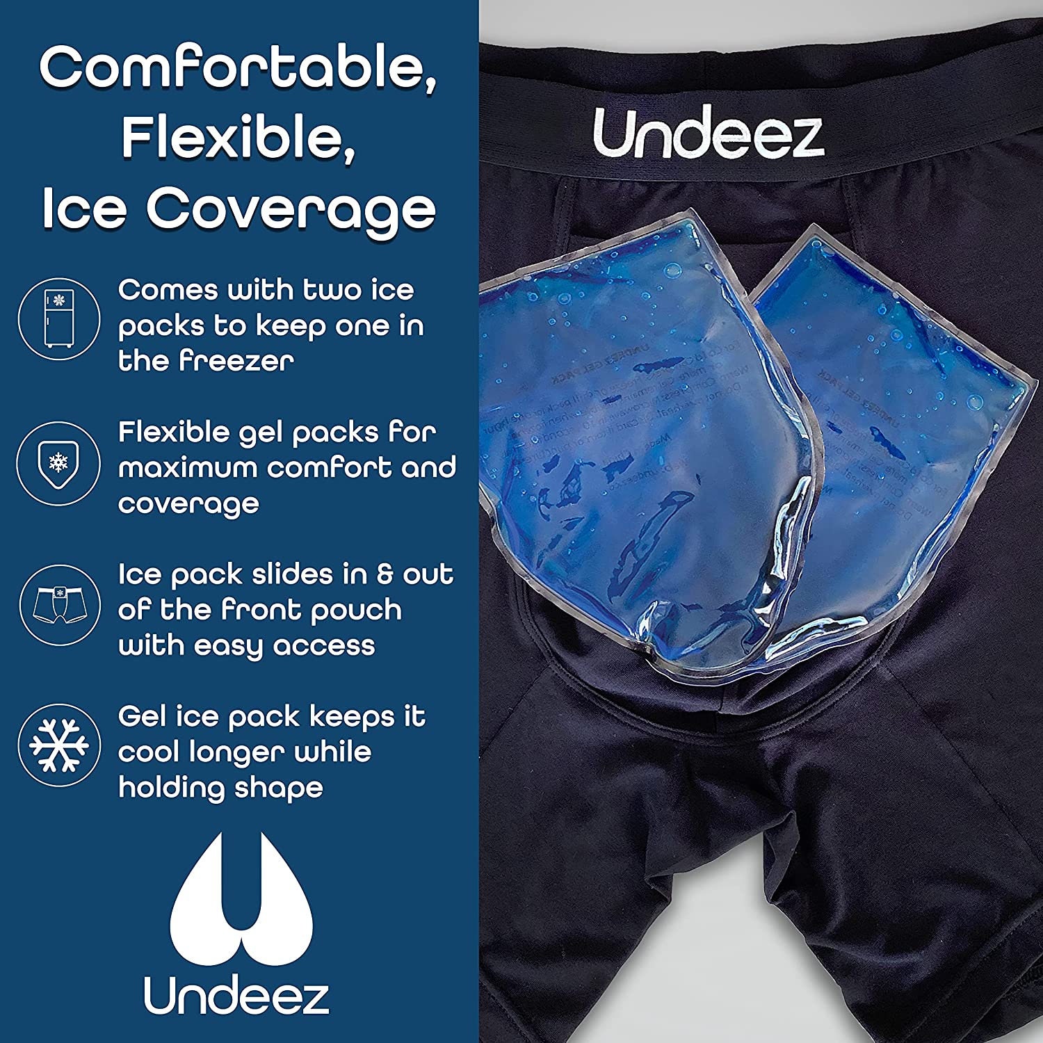 Undeez Vasectomy Underwear Comes With 2custom Fit Ice Packs and Snug