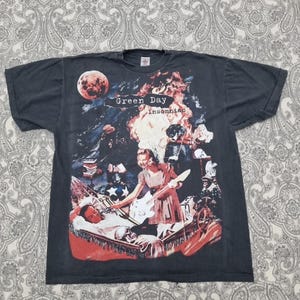 Vintage Green Day Insomniac T Shirt XL 90s Rock Band Tee Graphic Print