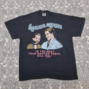 Vintage Marilyn Manson T Shirt XL Graphic Print Band Tee Single Stitch Tultex