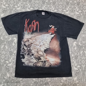 Ｇ*Ｐ様 90s KORN FOLLOW THE LEADER giant Vintage 90s Korn Follow the Leader Giant Black Cotton Long