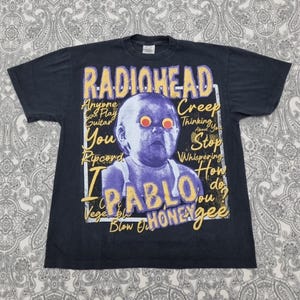 Radiohead Vintage Band T-Shirt Size XL The Bends Pablo Honey Graphic Print