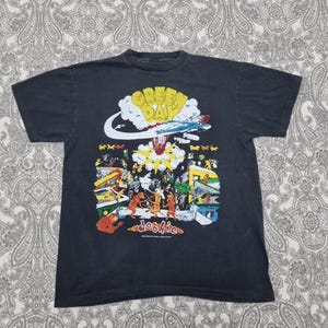 Vintage Green Day Dookie Tour T Shirt Size Large Rock Band Tee Graphic Print 90s