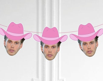 Groom&#39;s face banner | Ride a cowboy banner | Same cowboy forever | Last Ride decor | Austin Butler bachelorette party decor