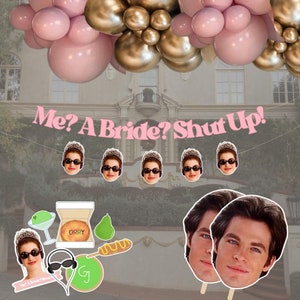 Déco d&#39;enterrement de vie de jeune fille de Princess Diaries | Moi une mariée ? Bannière Tais-toi | Princesse de Gênes | Décoration de fête Princess Diaries