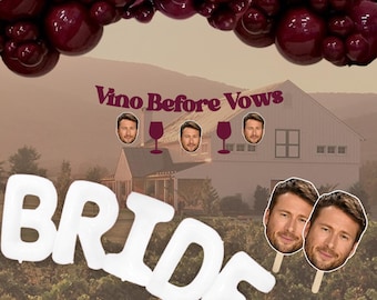 Vino Before Vows Bachelorette Decor | Winery Bachelorette Party Decor | Pour the Wine his last name is mine Party Decor | Wine Party Decor