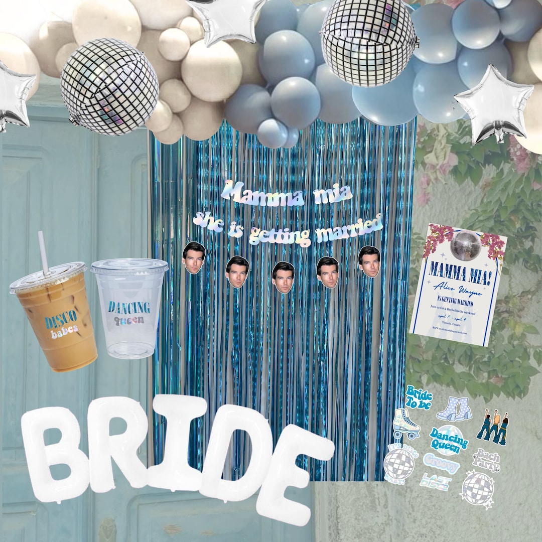 Mamma Mia Bachelorette Party Decor | Mamma Mia Holographic Banner ...