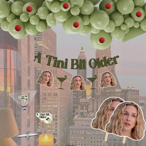 Een ouder Tini Bit-verjaardagsdecoratie | Martinifeestdecoratie | Martinibanner | Verjaardagsdecoratie New York | Klein beetje ouder