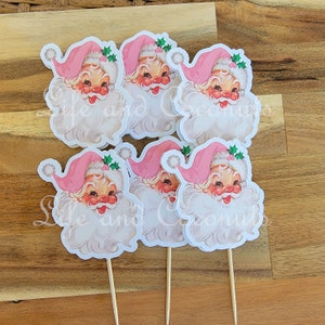 Christmas Cupcake Toppers Santa Cupcake Toppers Vintage - Etsy