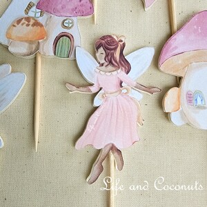 Rngmsi Fairy Party Cupcake Toppers - 40PCS Glitter Birthday...
